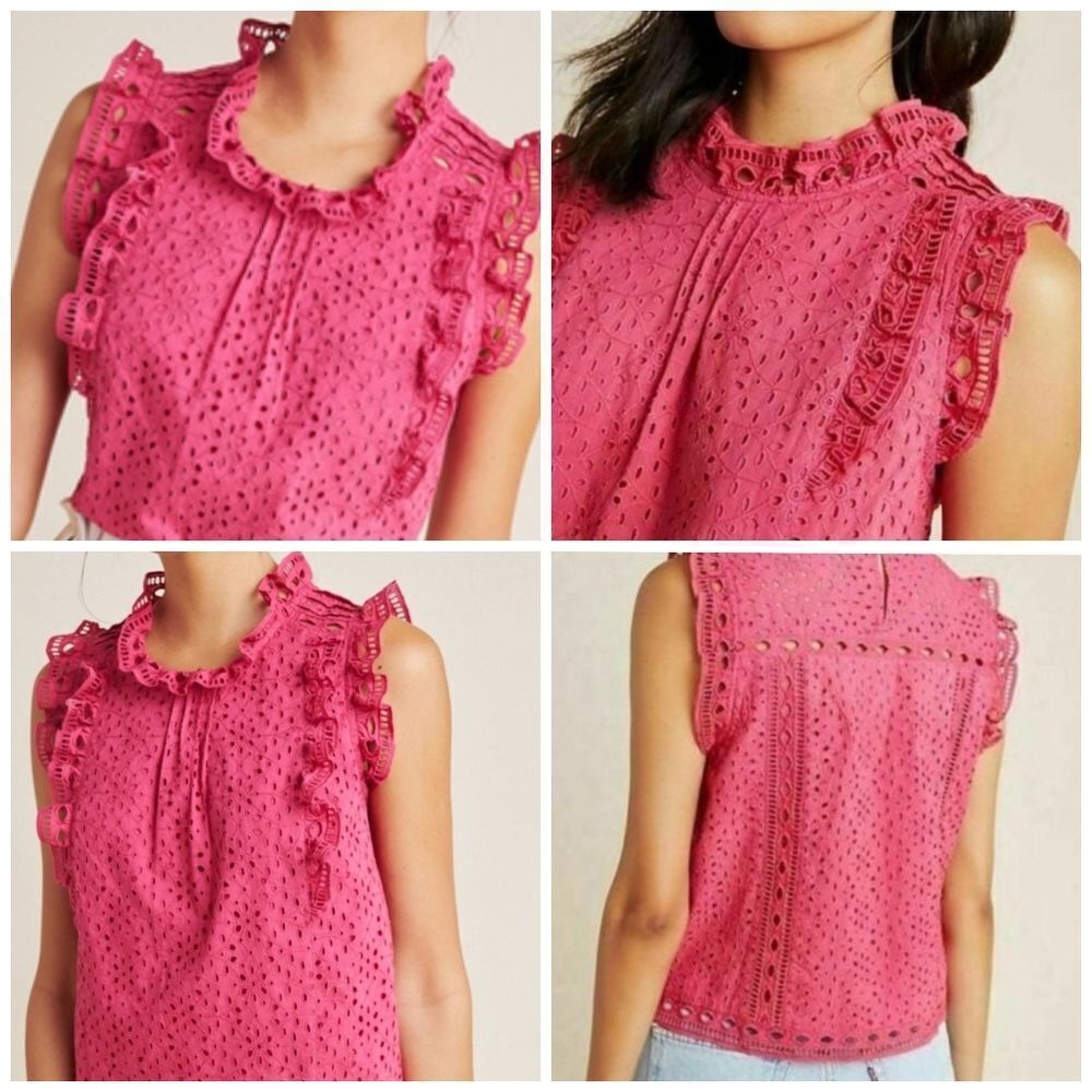 Mauve By Anthropologie Eyelet Blouse